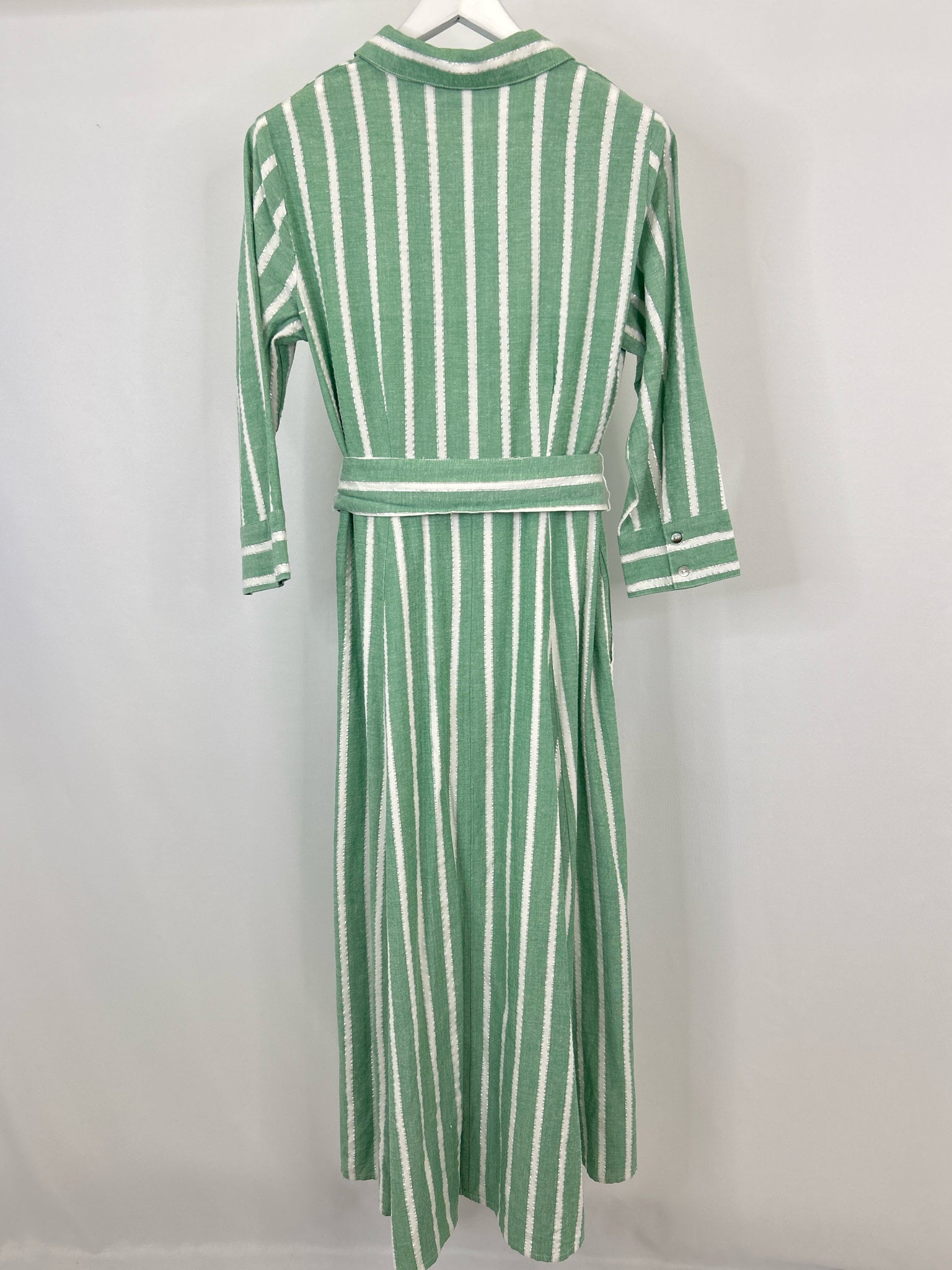 BOSTON PROPER Size M GREEN AND WHITE Women Dress