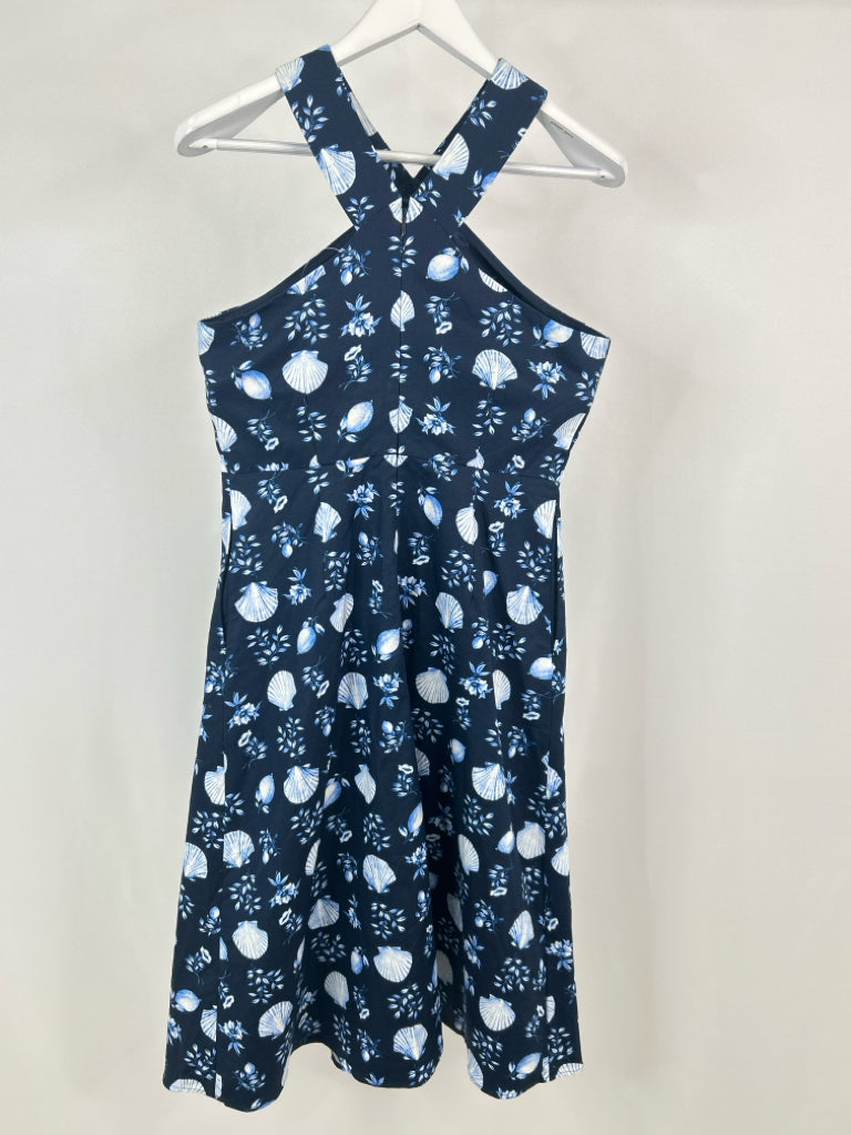 ANN TAYLOR Size 4 Navy Print Women's Dress