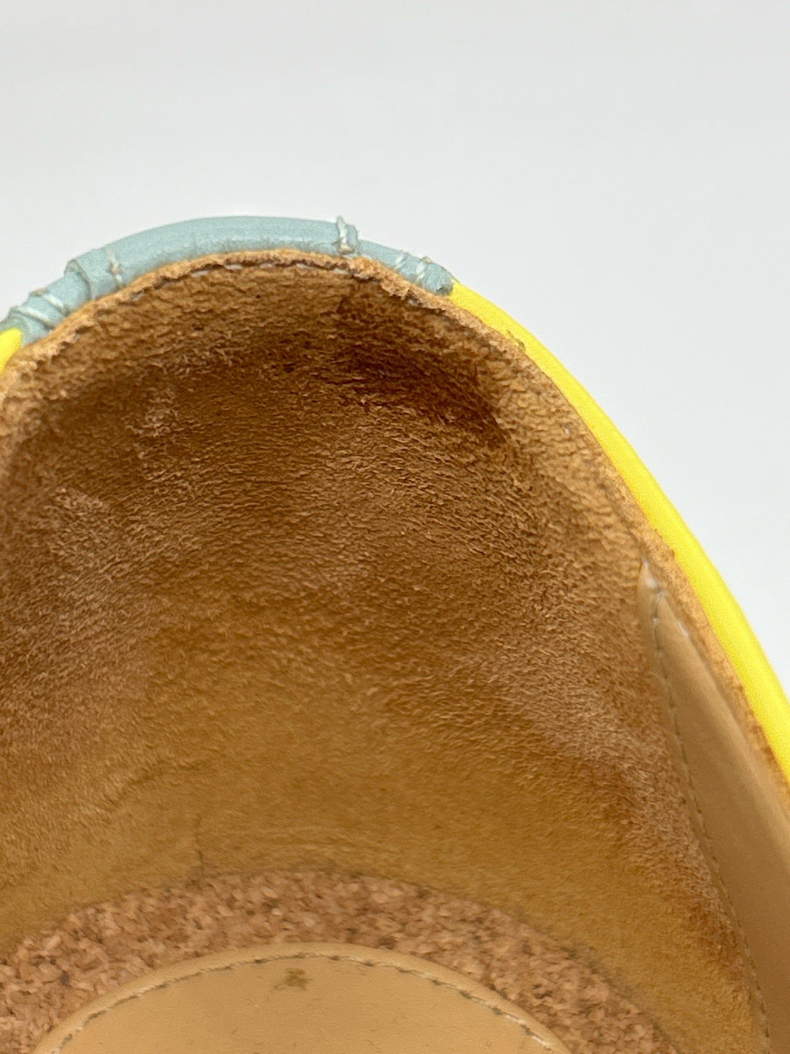 The Office Of Angela Scott Size 39 Seafoam & Yellow Women Loafer