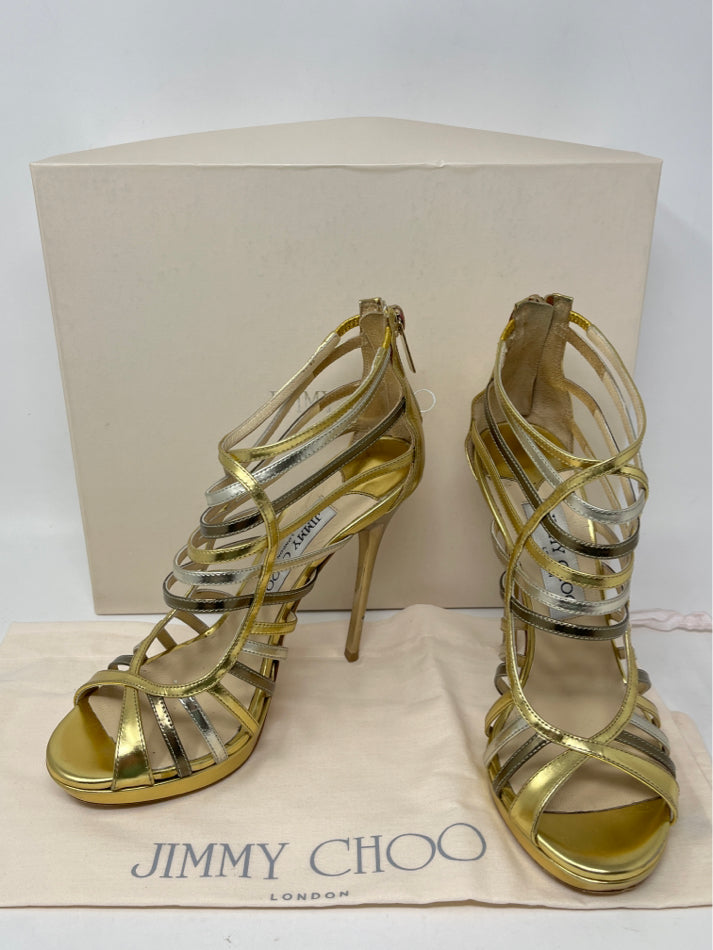 JIMMY CHOO Women Size 6 GOLD AND SILVER Pumps