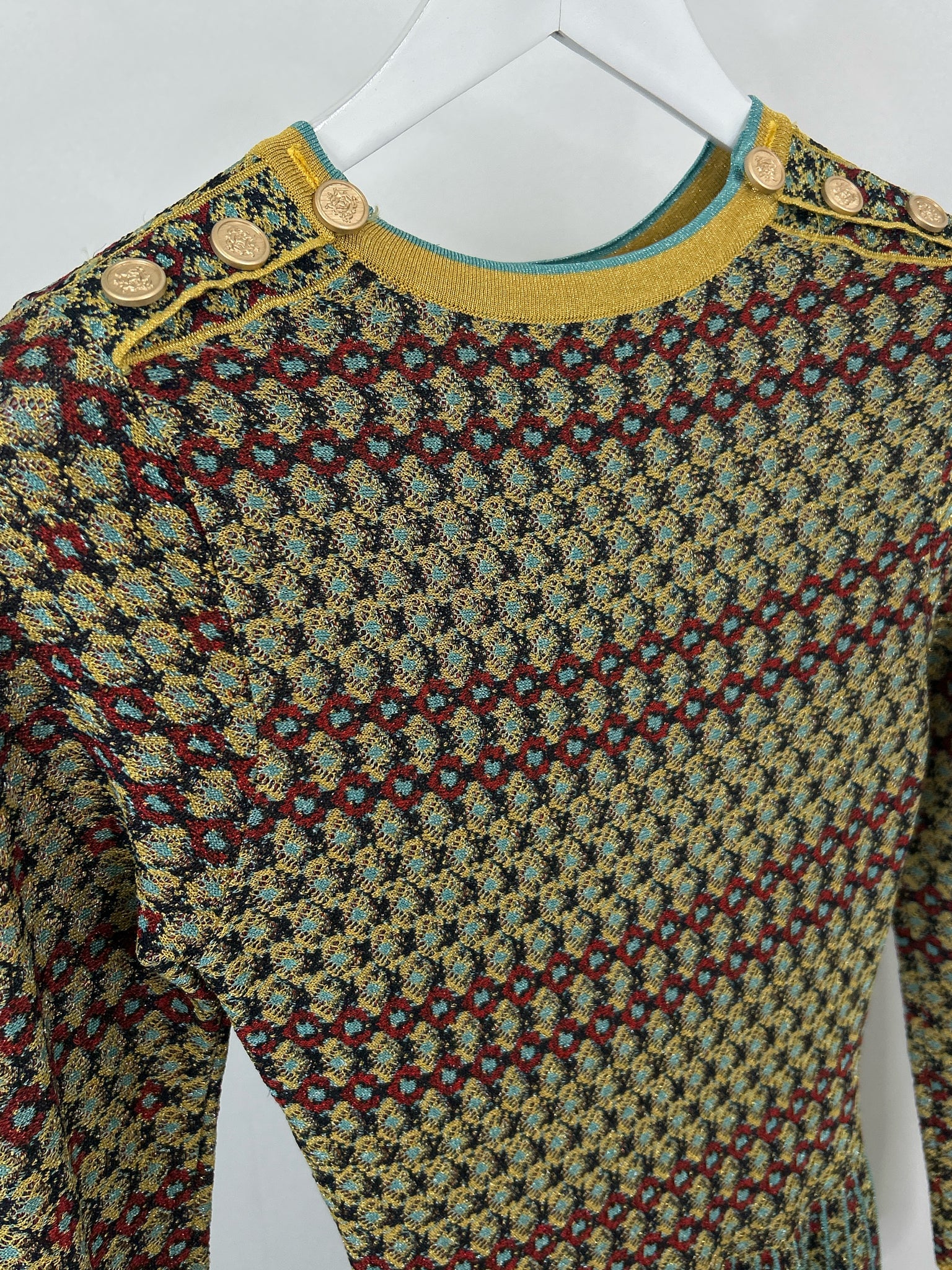 UU-MEIZI Size S/M gold print Women Dress