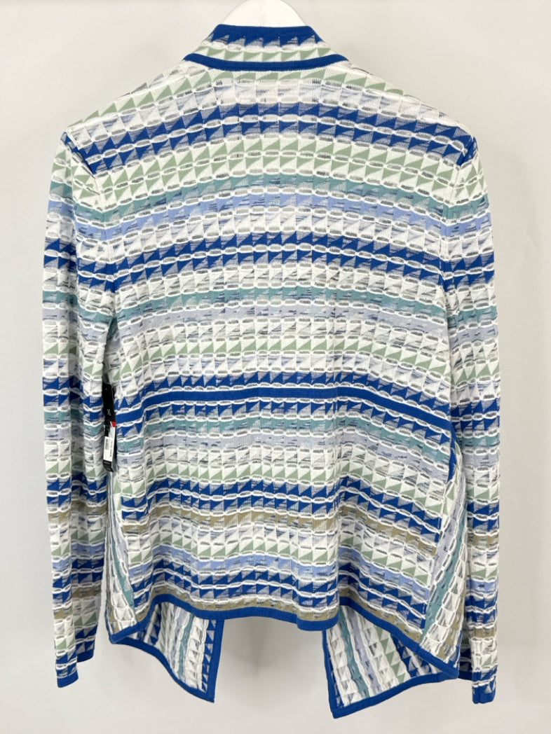 NIC + ZOE Size XL blue and white Women Cardigan