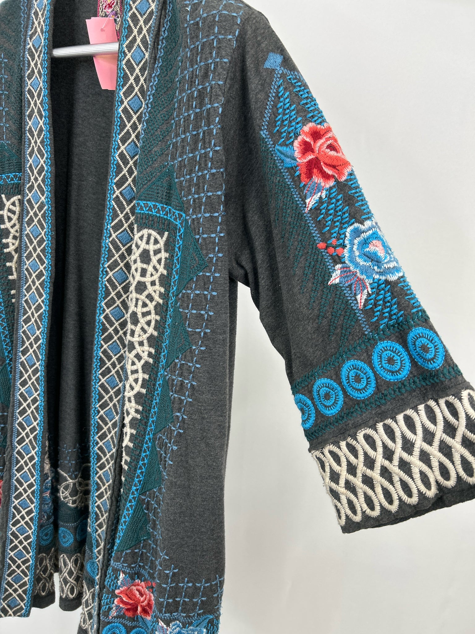 JOHNNY WAS Size S Grey Women Cardigan