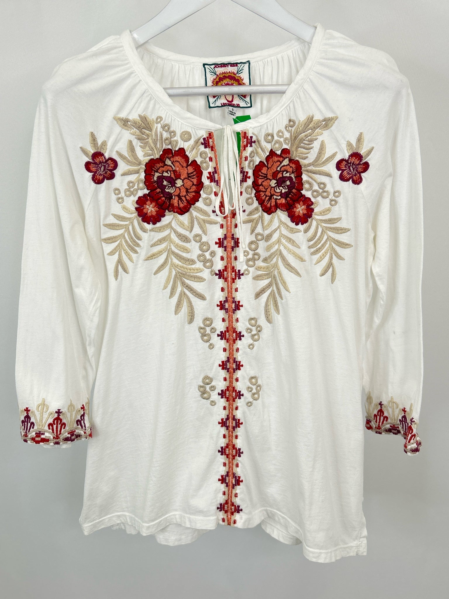 JOHNNY WAS Size S White Women's Top