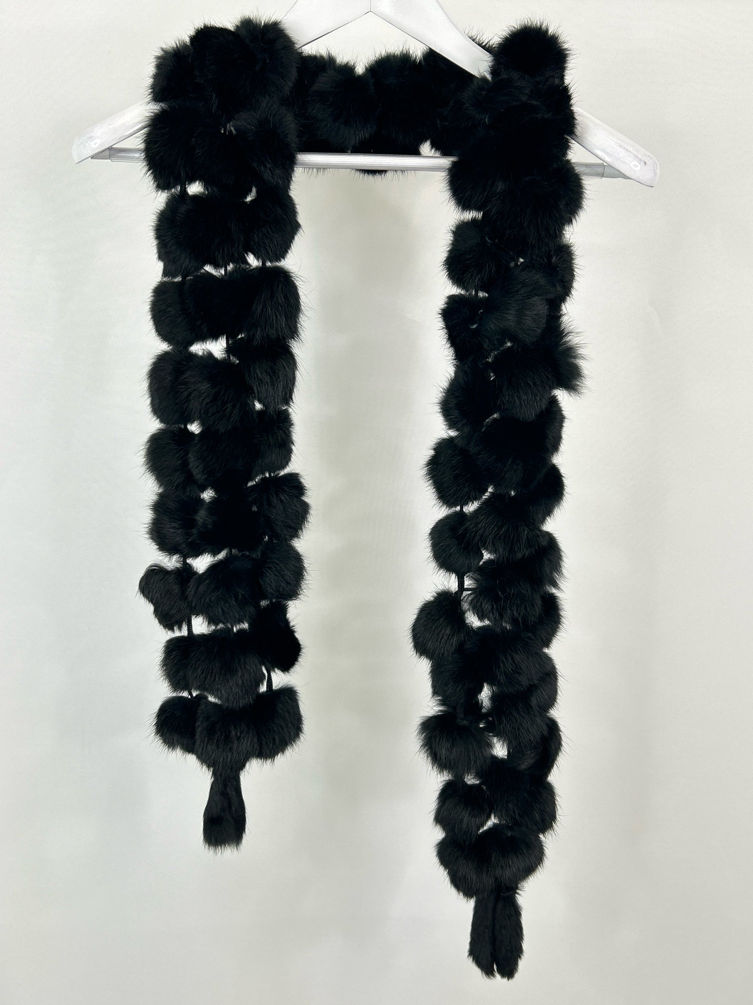 NO BRAND One Size Black Women Rabbit Fur Scarf