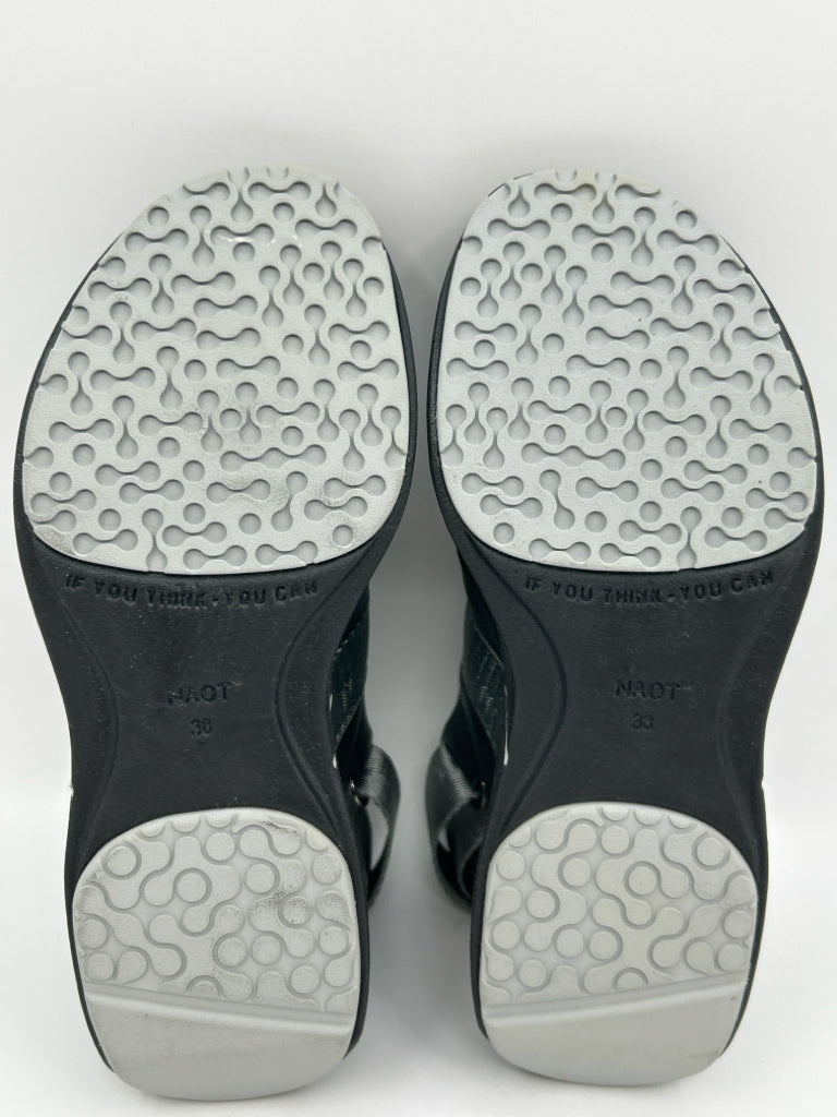 NAOT Size 7 Black and Silver Women's Sandal