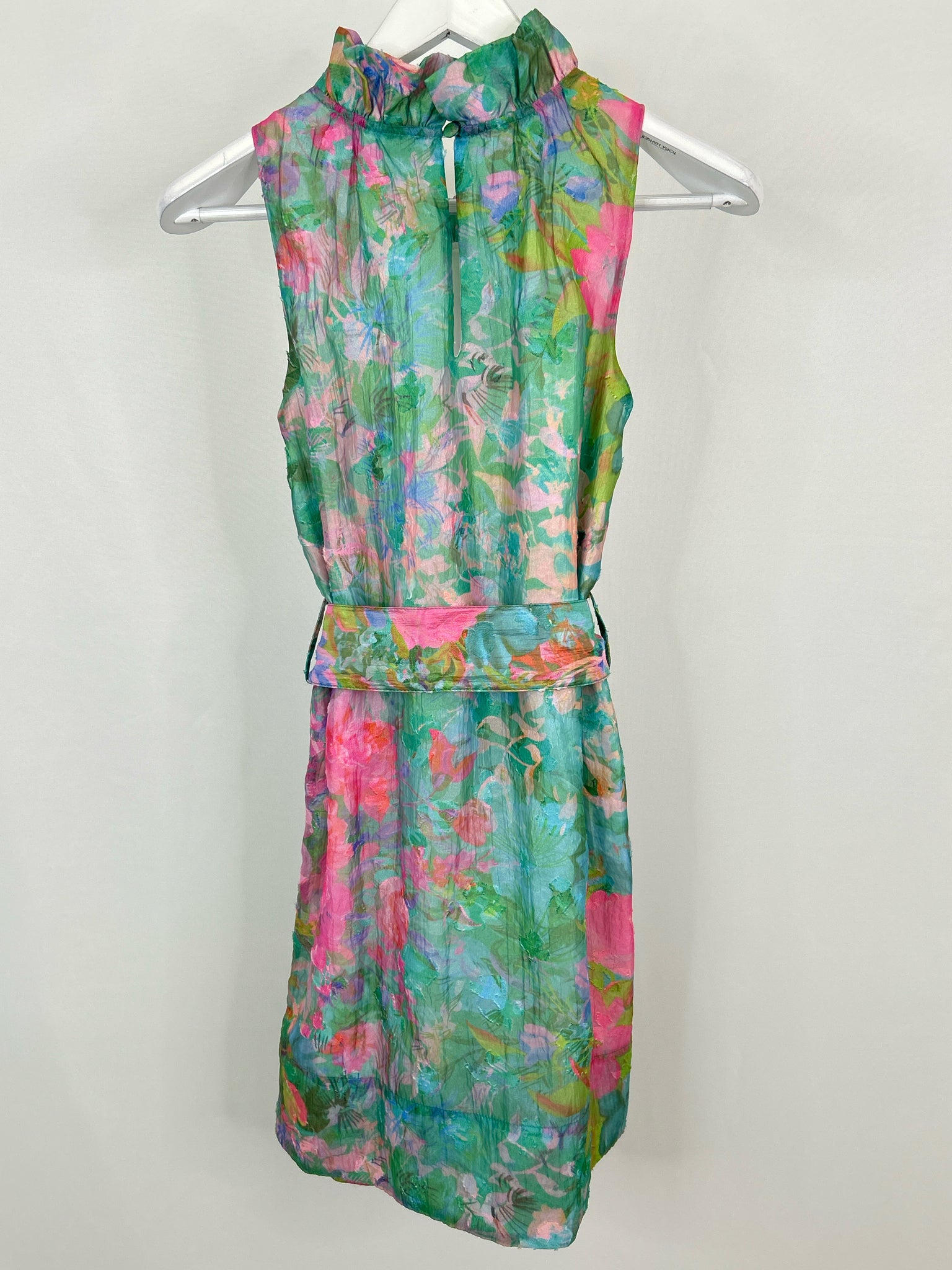 ABBEY GLASS Size XS Green & Pink Women Dress