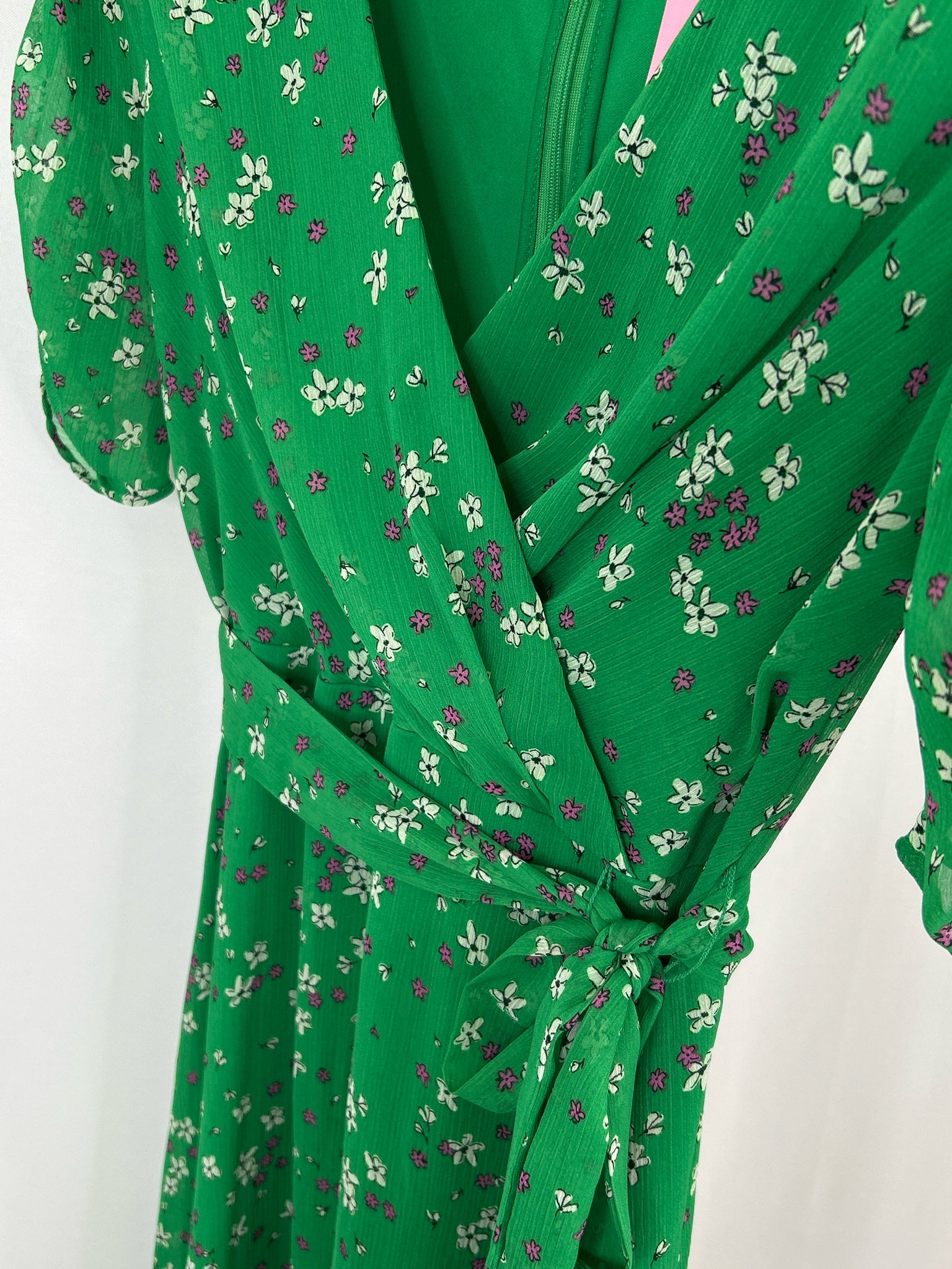 DKNY Size 6 Green Floral Women Dress