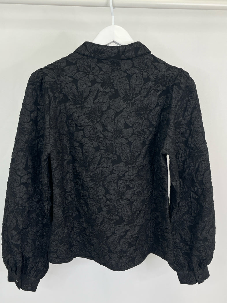 ESQUALO Women Size 8 Black Blouse