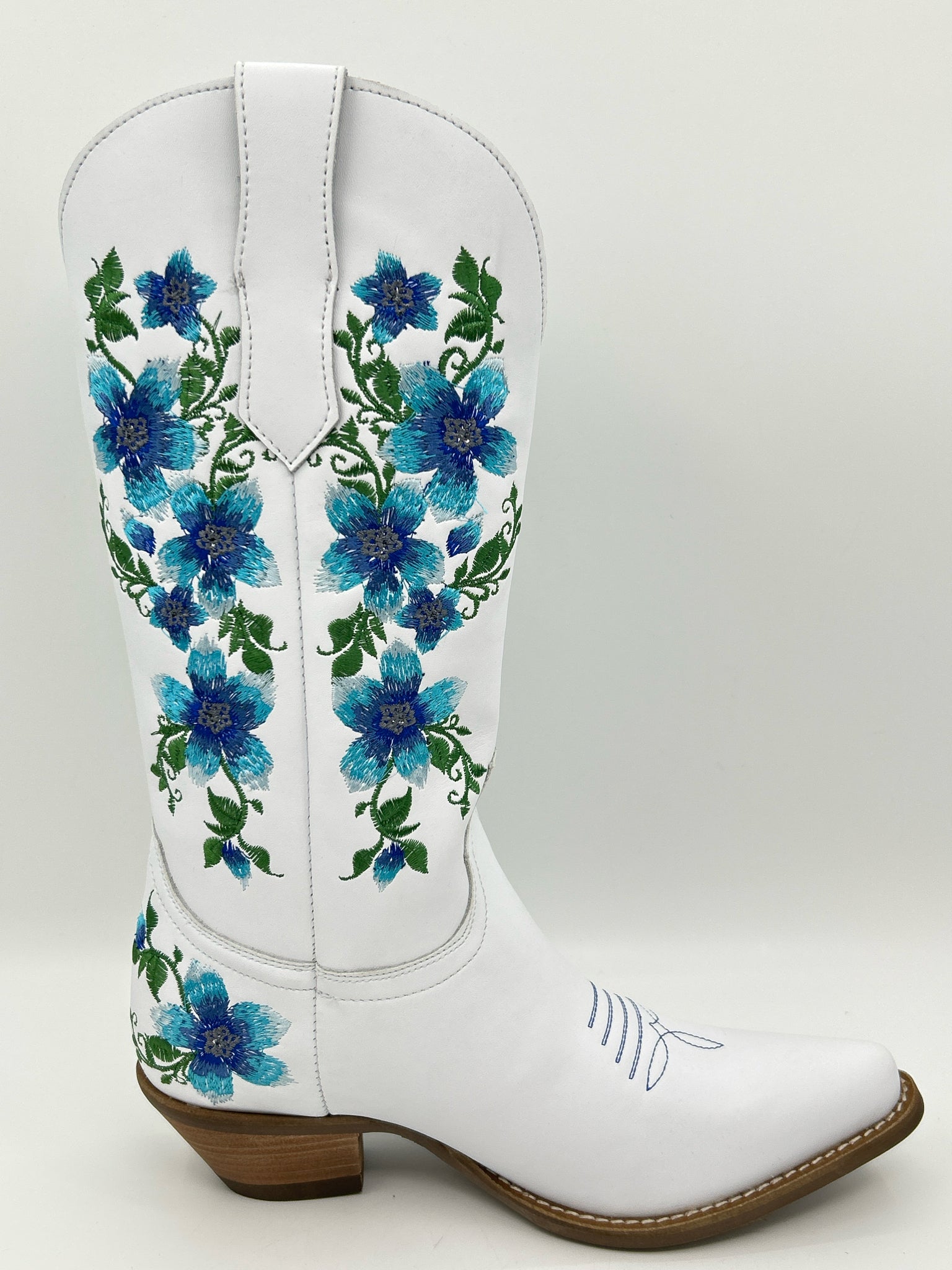DINGO Size 7.5M White and Blue Women Boots NIB
