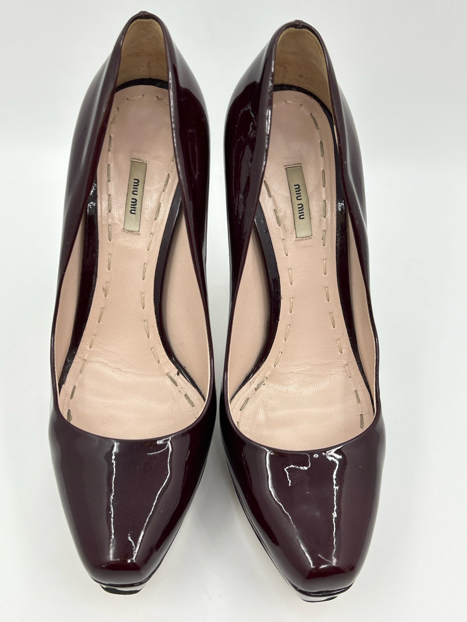 MIU MIU Size 38.5 Burgundy Women Pumps