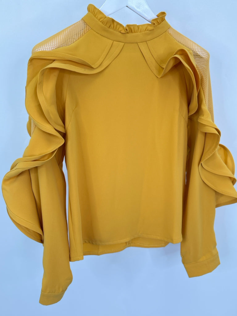 WHY DRESS Size L Yellow Women's Blouse