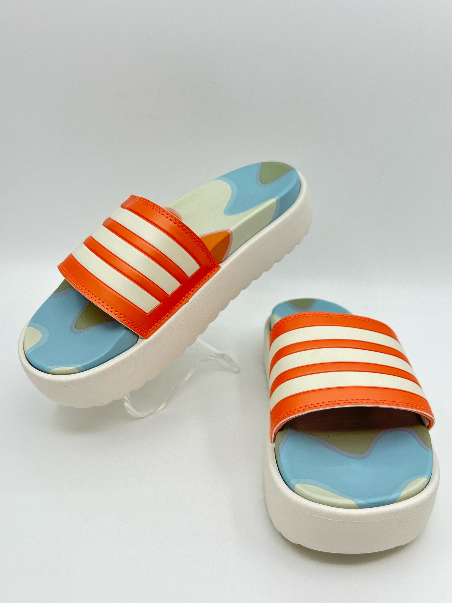 ADIDAS Size 7 ORANGE AND WHITE Women Sandal