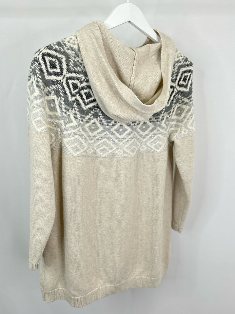 J JILL Women Size L cream and gray Sweater