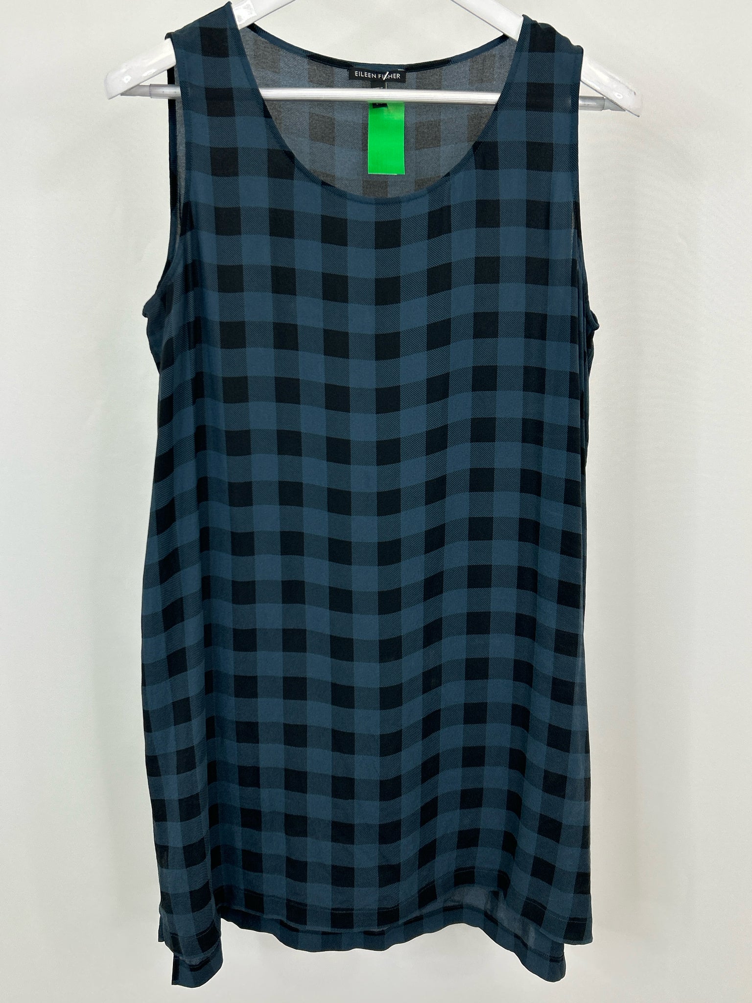 EILEEN FISHER Size L Teal and Black Women Tunic