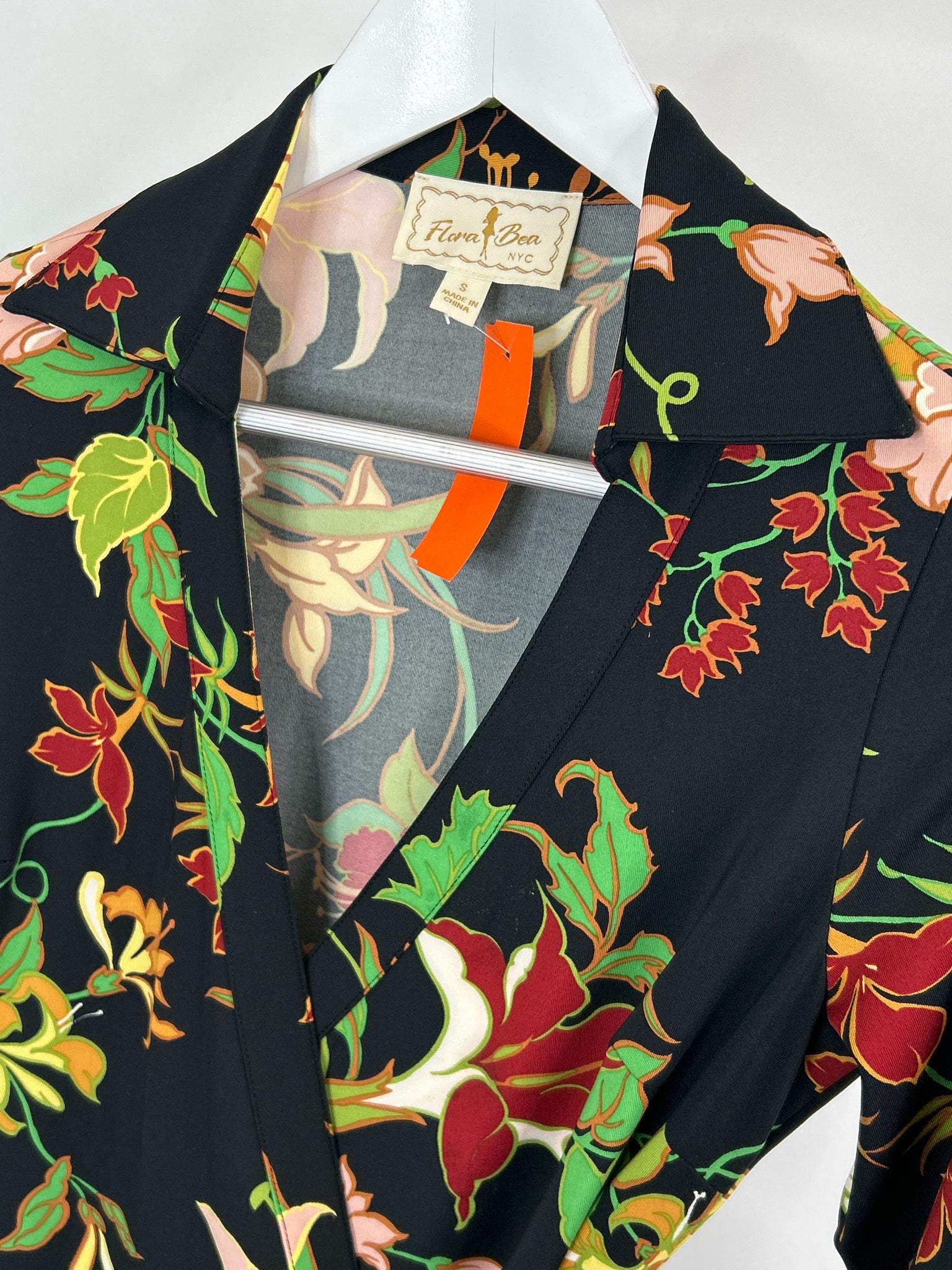Flora Bea Size S Black Print Women Dress