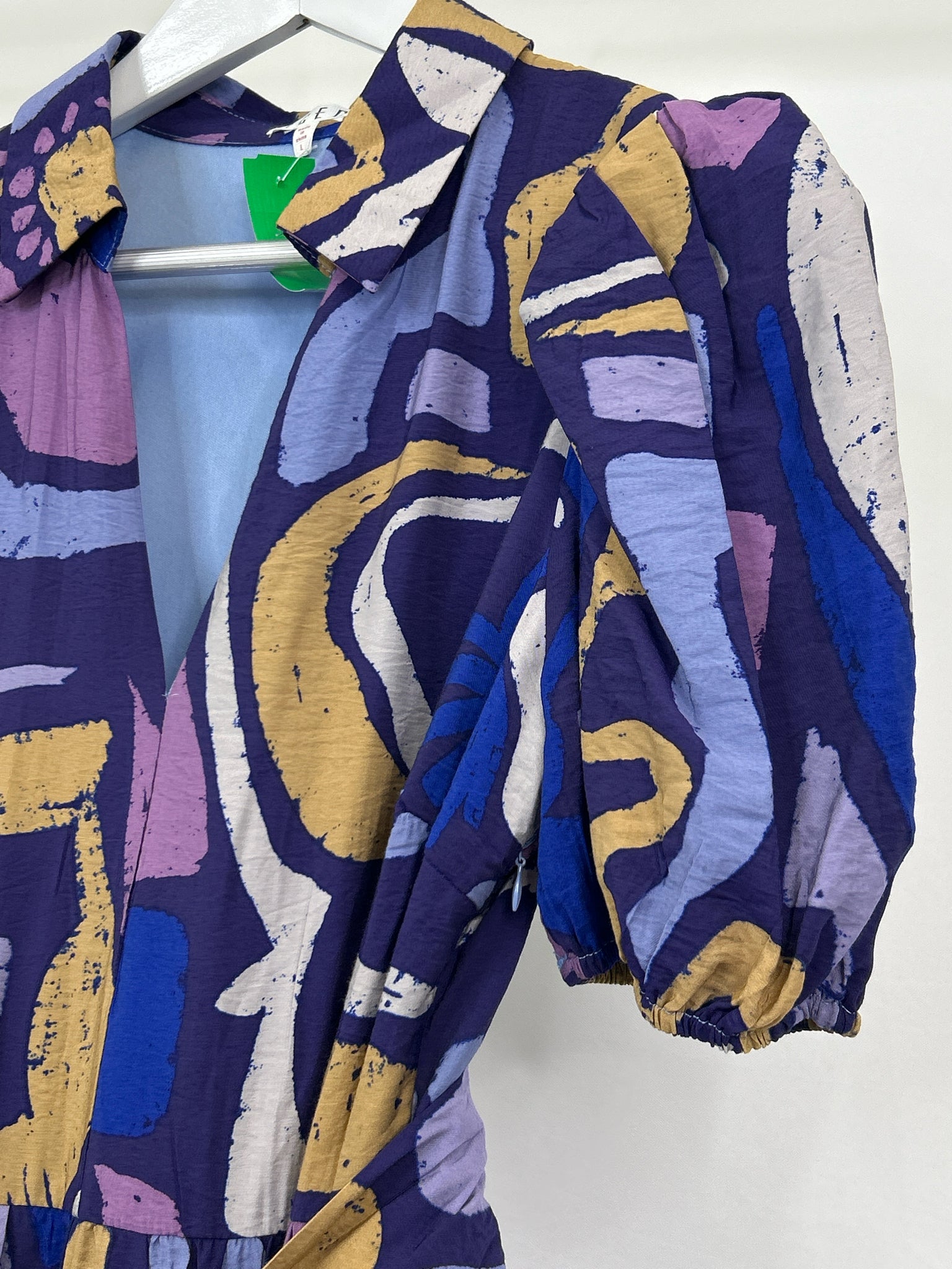 TCEC Size L Purple Print Women Dress