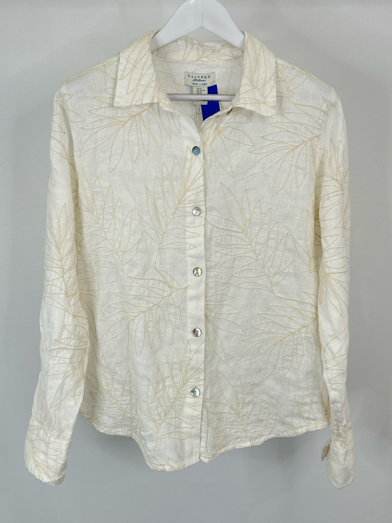 calypso st barth Size XL White Print Women Blouse