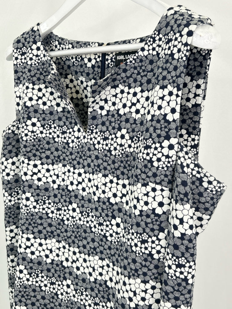 KARL LAGERFELD Size 14 NAVY FLORAL Women's Dress