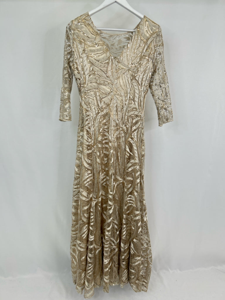 TAHARI Women Size 10 Gold Dress