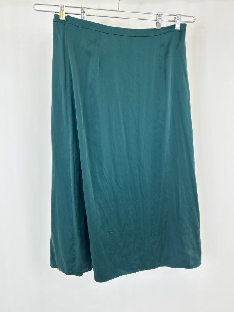 EILEEN FISHER Women Size 14 Teal Silk Blend Maxi Skirt