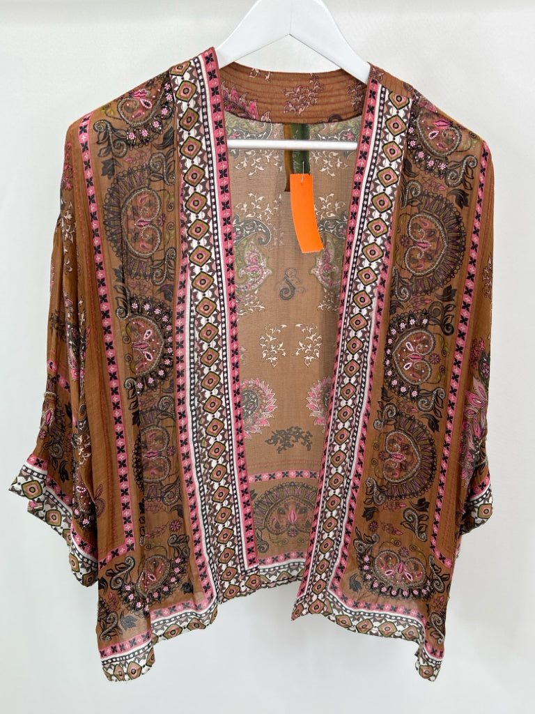 ARATTA SILENT JOURNEY Women Size S Brown Print Cardigan