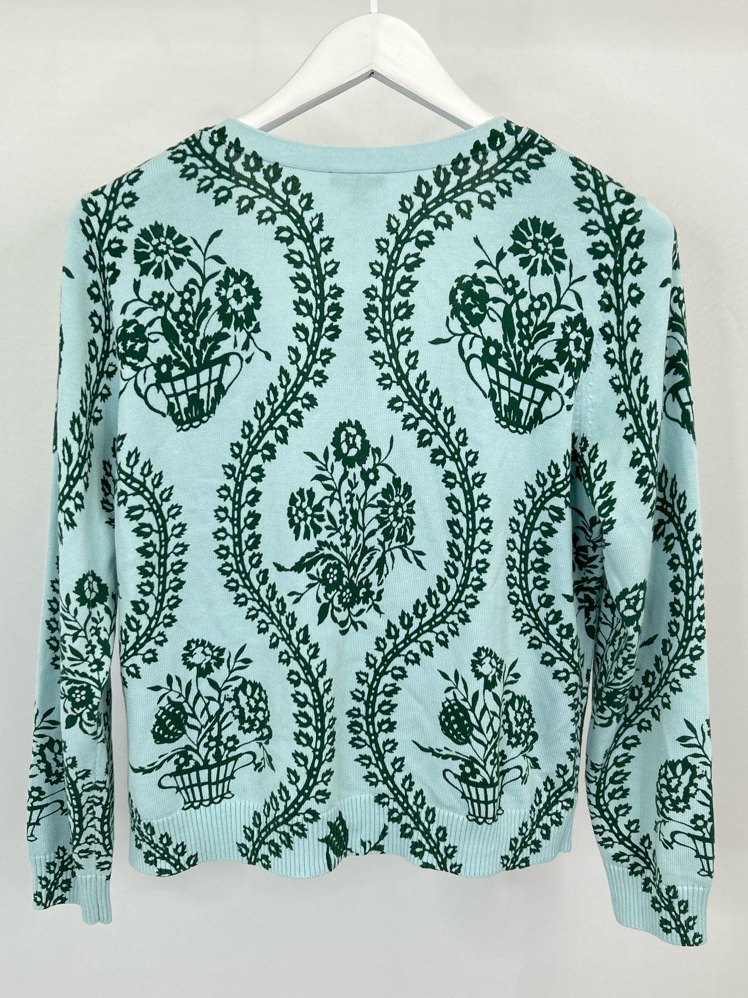 TALBOTS Size LP light blue print Women Cardigan