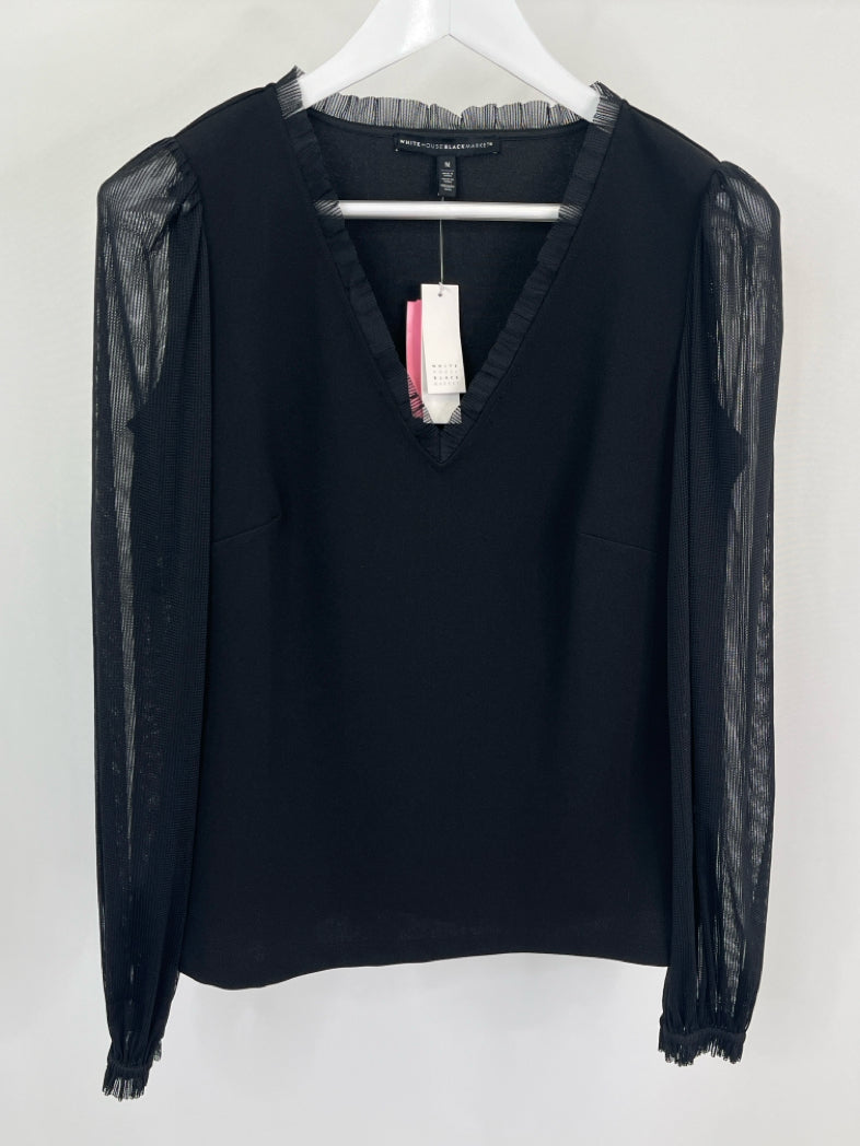 White House Black Market Women Size M Black Top