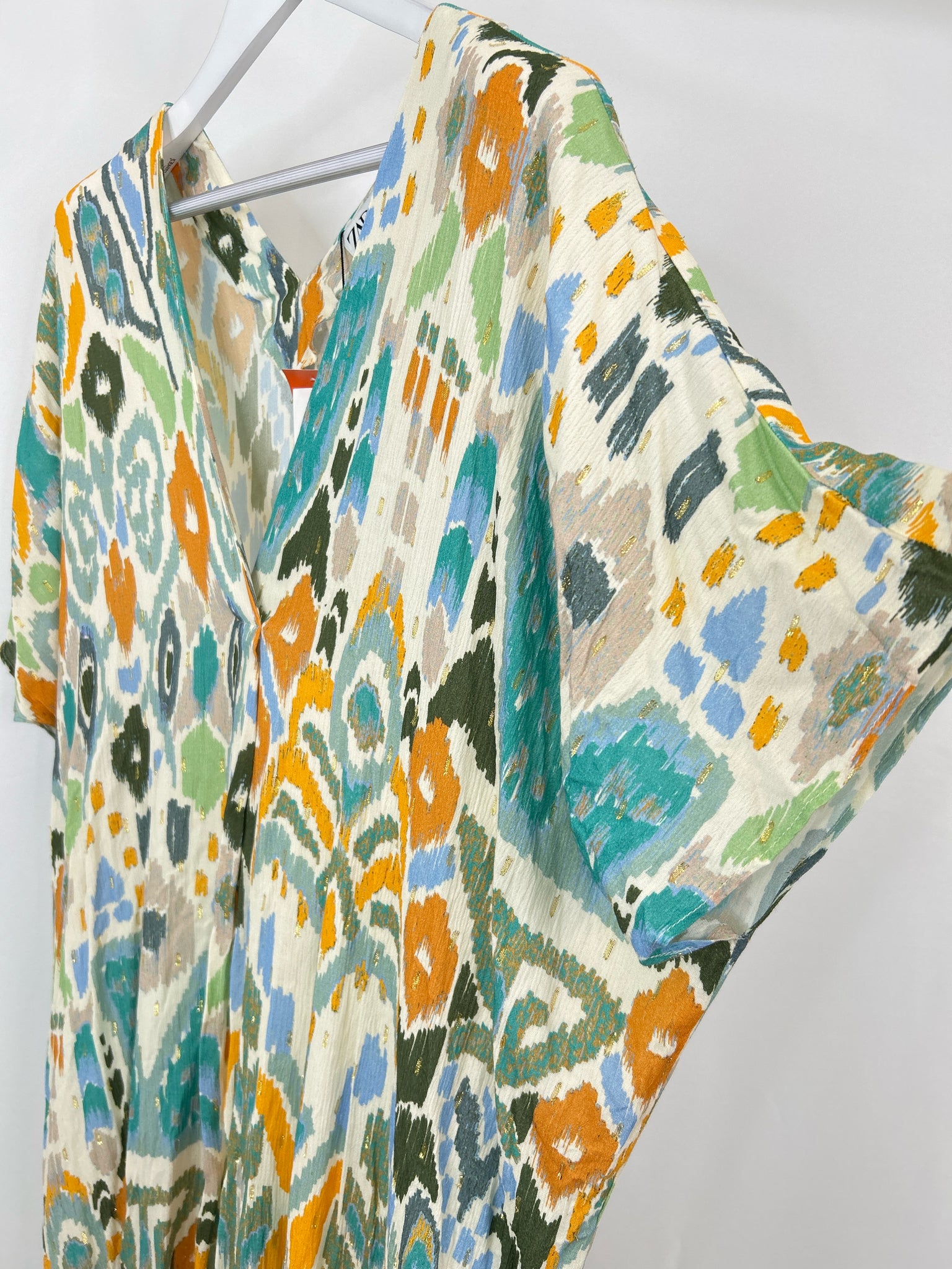 ZARA Size XL/XXL Green Print Women Dress