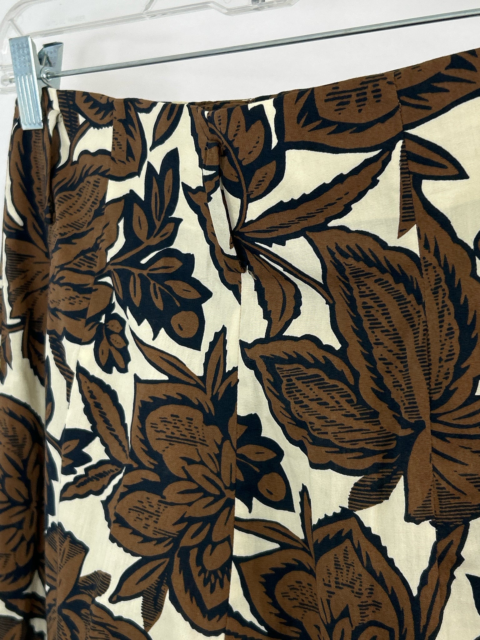 ZARA Size M Brown Floral Women Pants NWT
