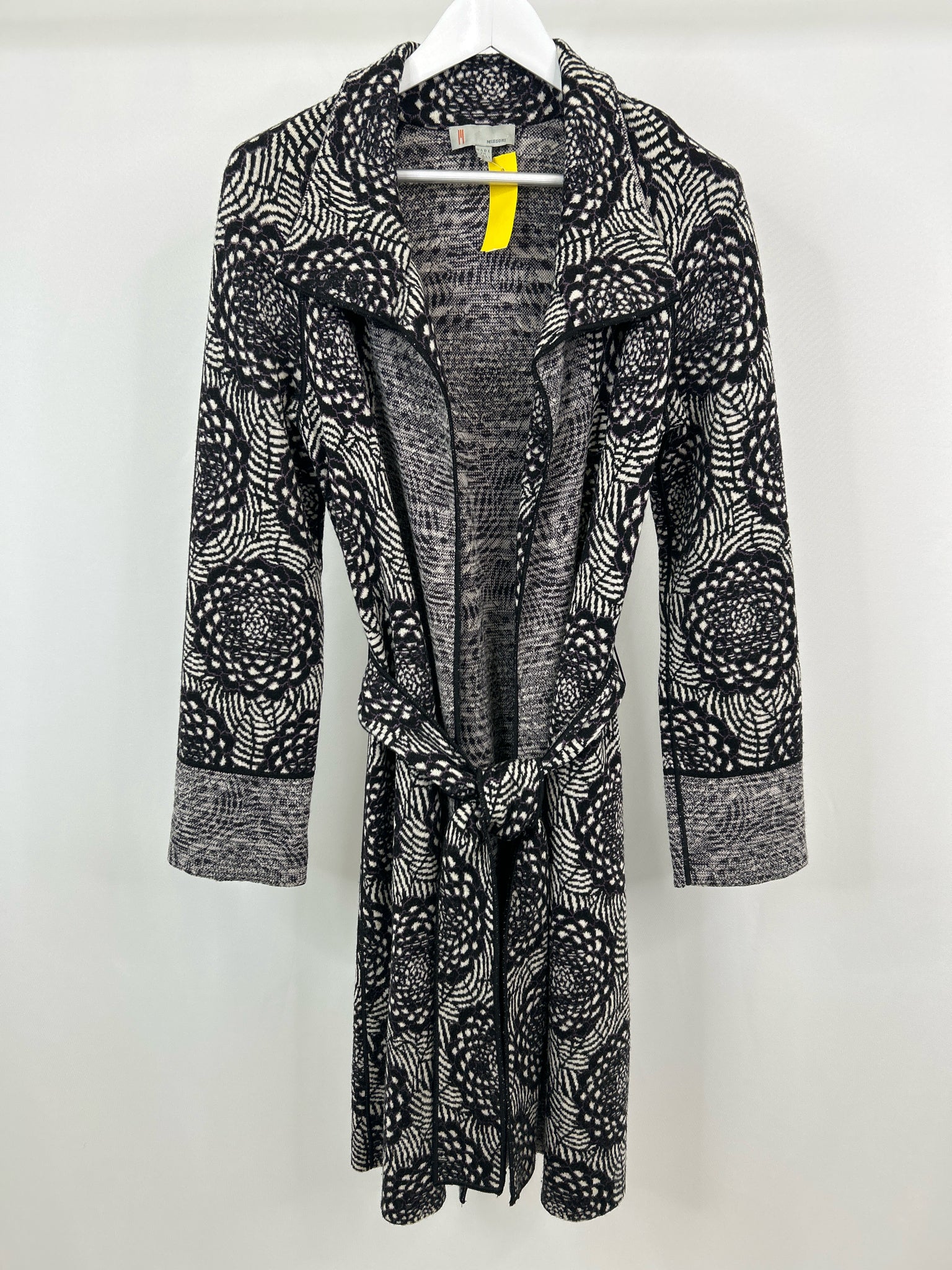 MISSONI Size 4 Black Print Women Coat