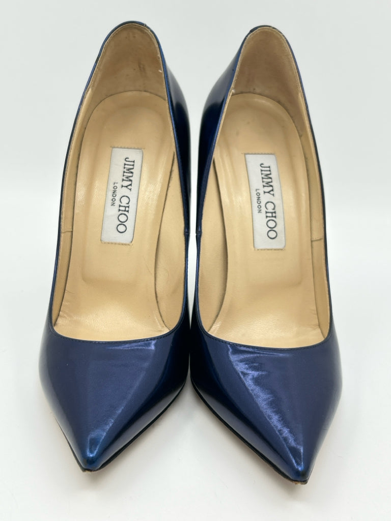 JIMMY CHOO Size 38/8 Blue Women's Pumps