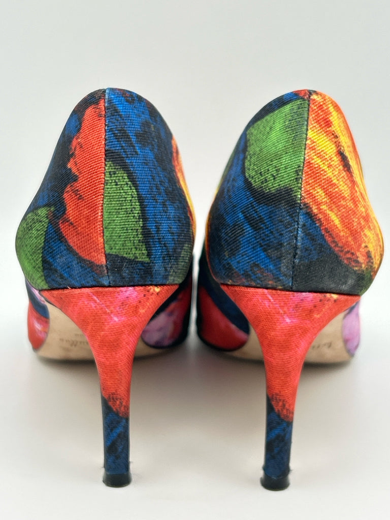 BETTYE MULLER Size 7M Multi-Color Silk Pumps