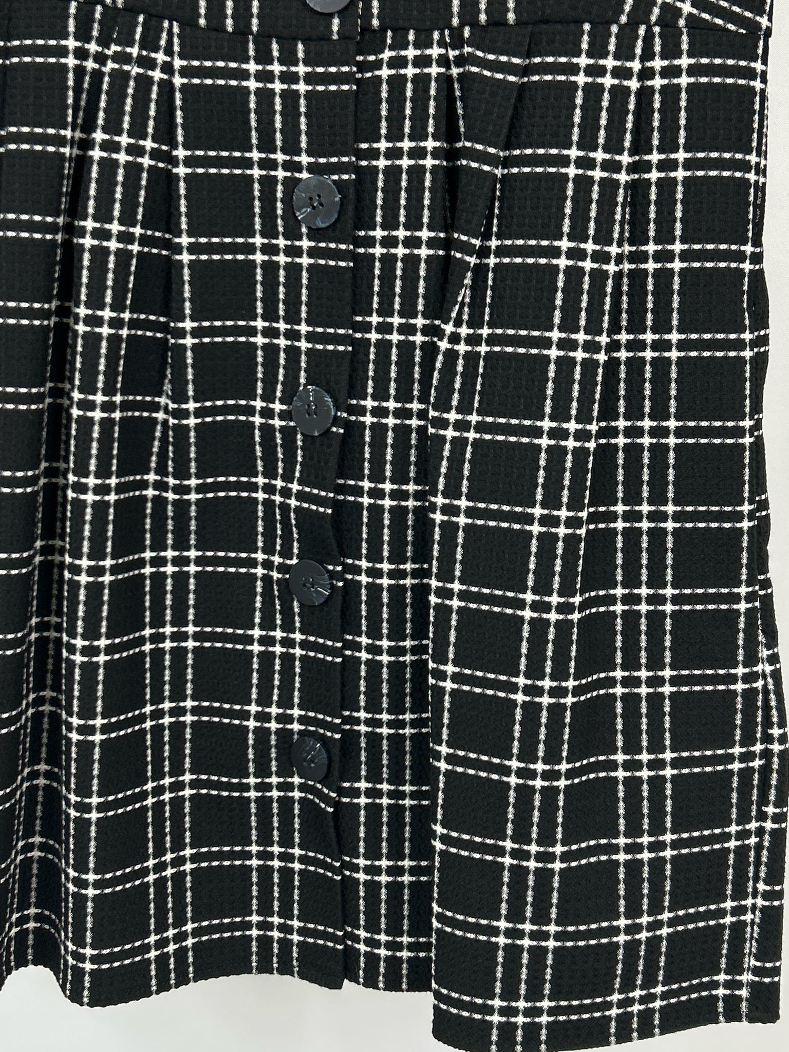 ZARA Size M Black Plaid Women Dress