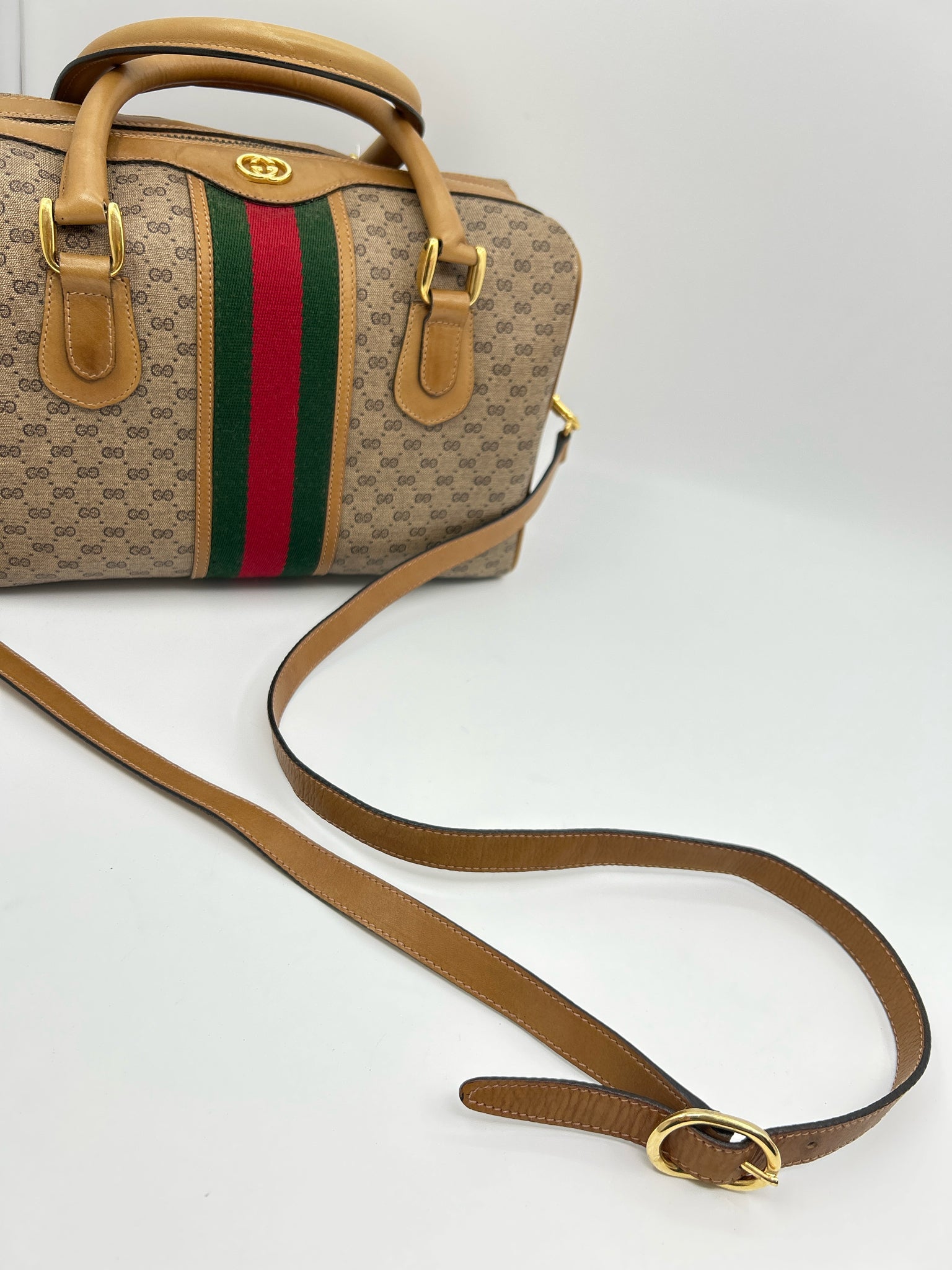 GUCCI Vintage Brown Monogram Women Purse