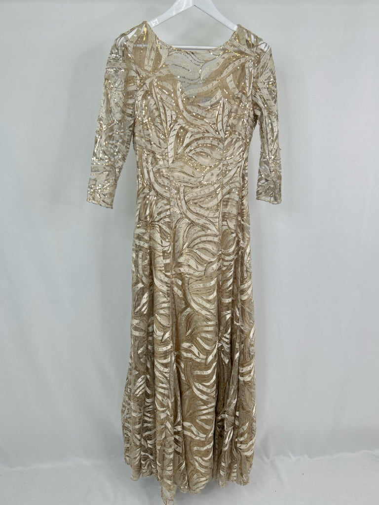 TAHARI Women Size 10 Gold Dress