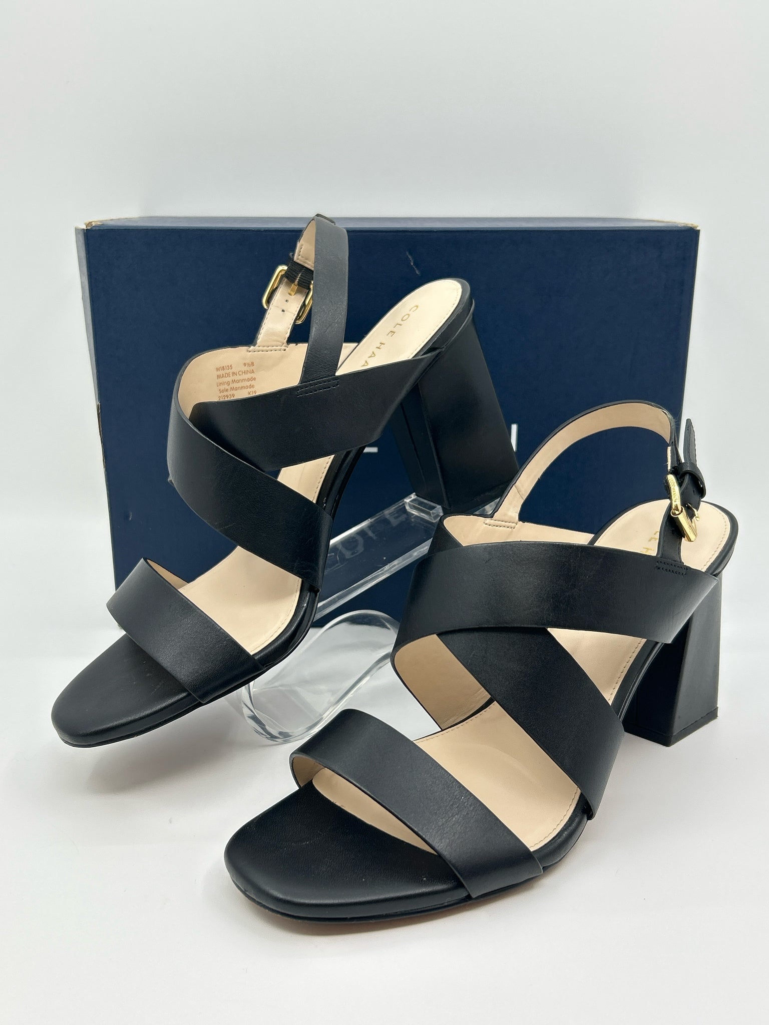 COLE HAAN Size 9.5B Black Women Sandal