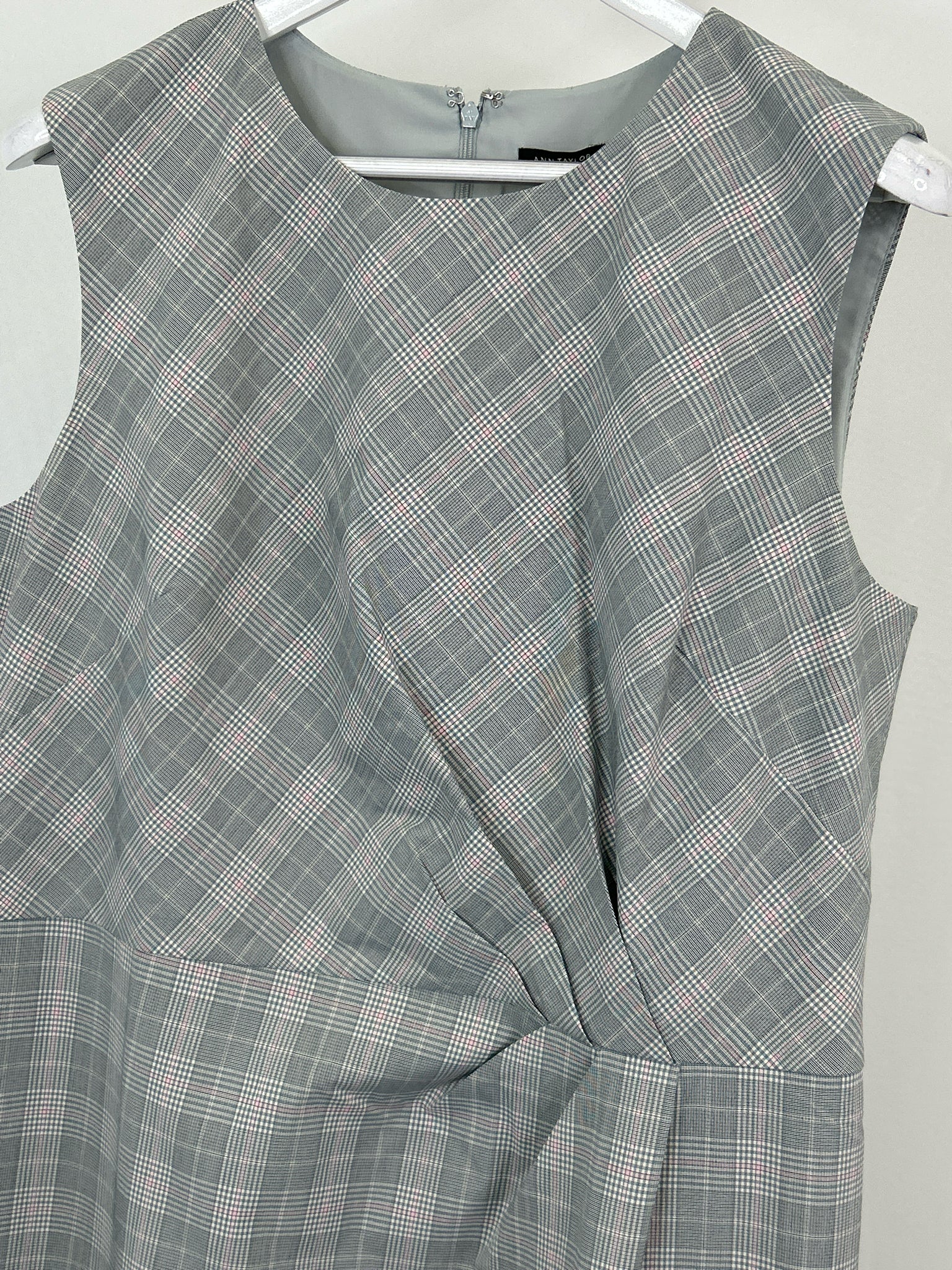 ANN TAYLOR Size 16 GREY PLAID Women Dress