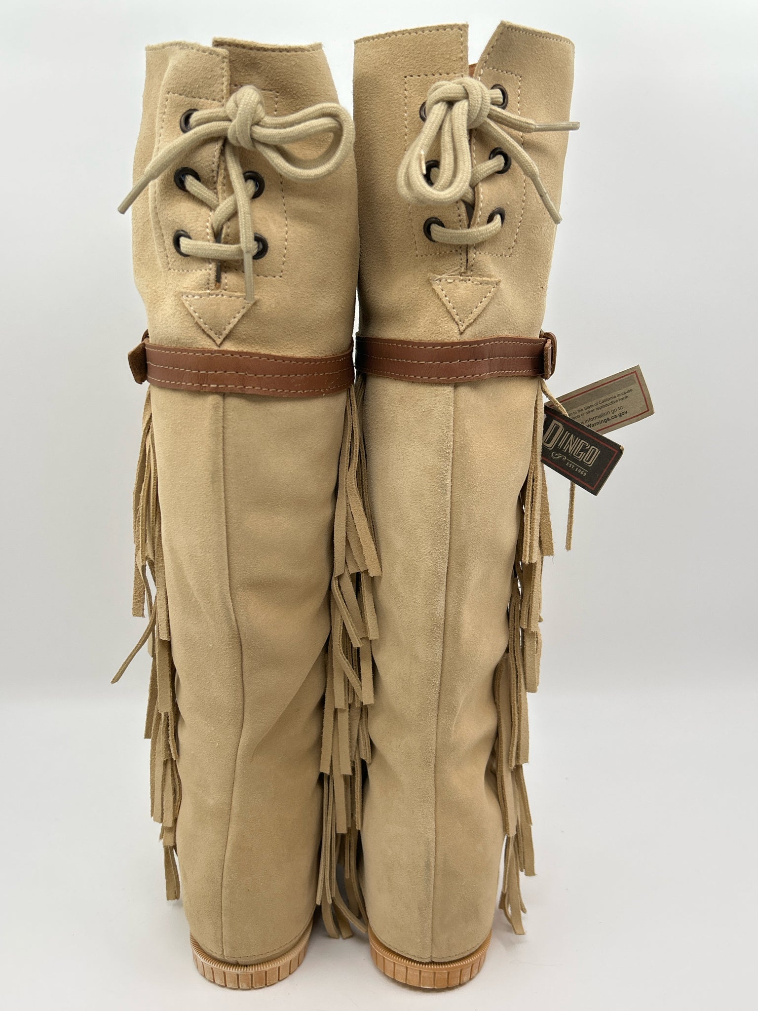 DINGO Size 7.5M BEIGE AND BROWN Women Boots