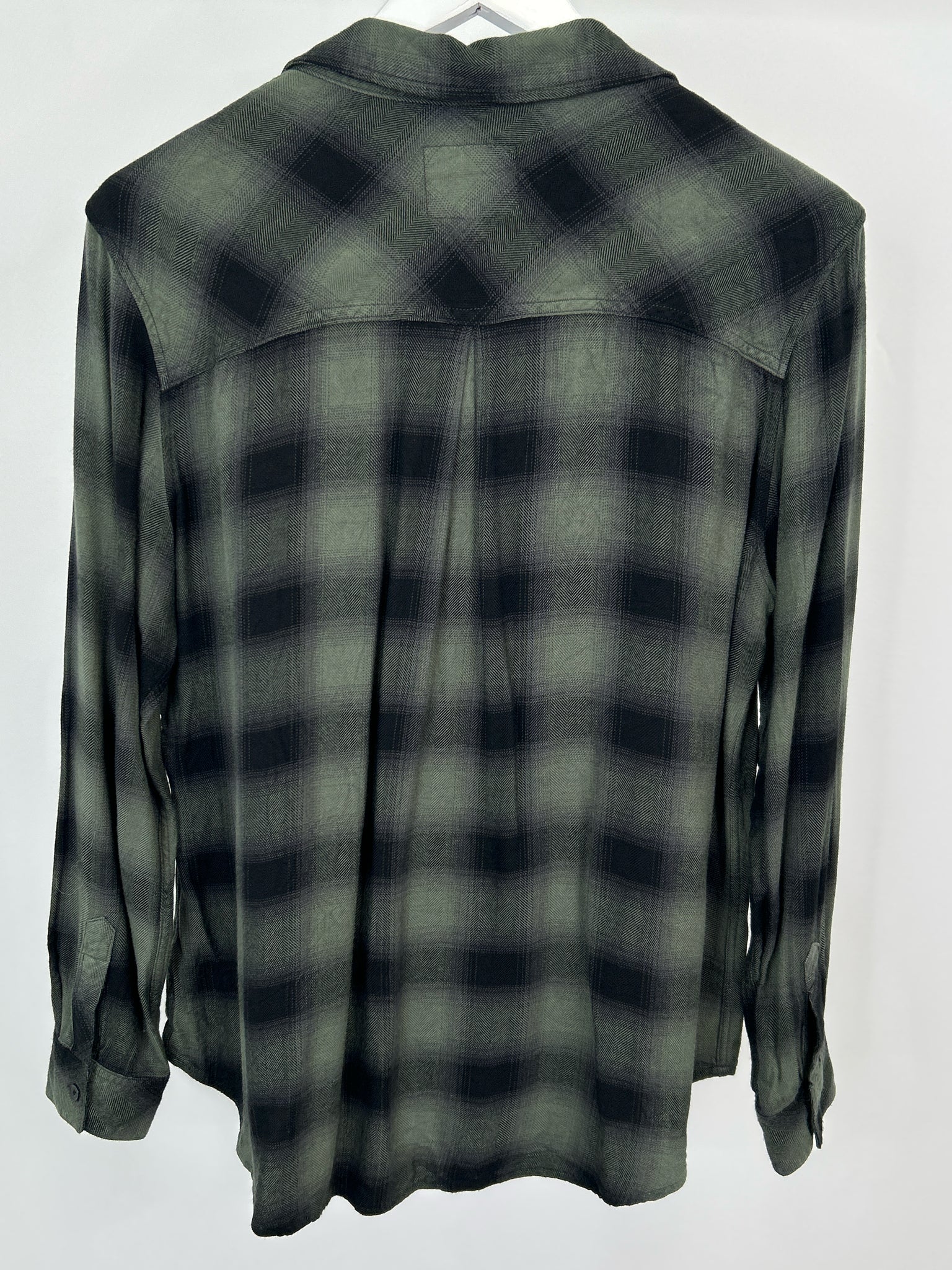 RAILS Size L Green Plaid Women Blouse