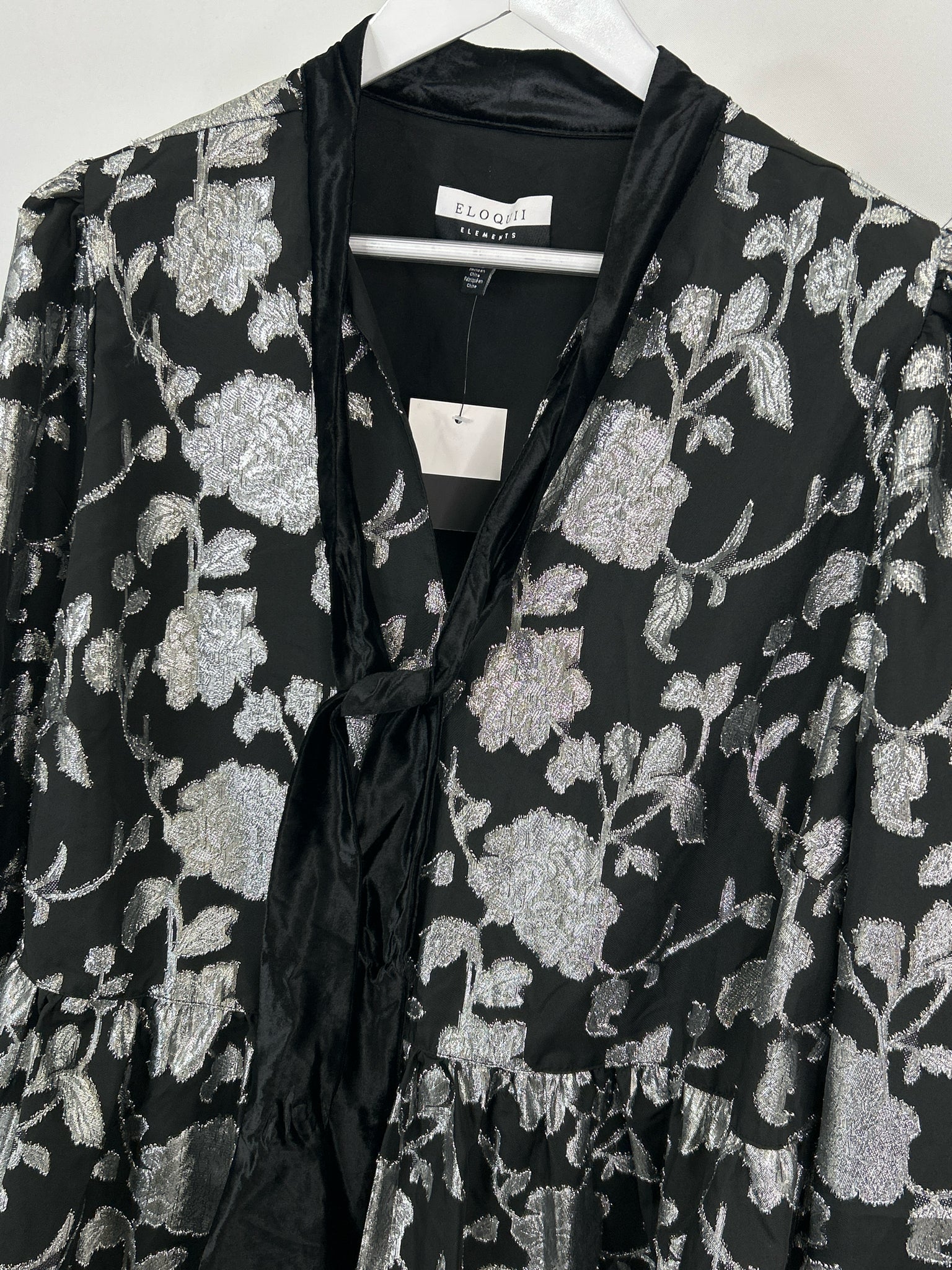 ELOQUII Size 20 Black and Silver Women Dress NWT