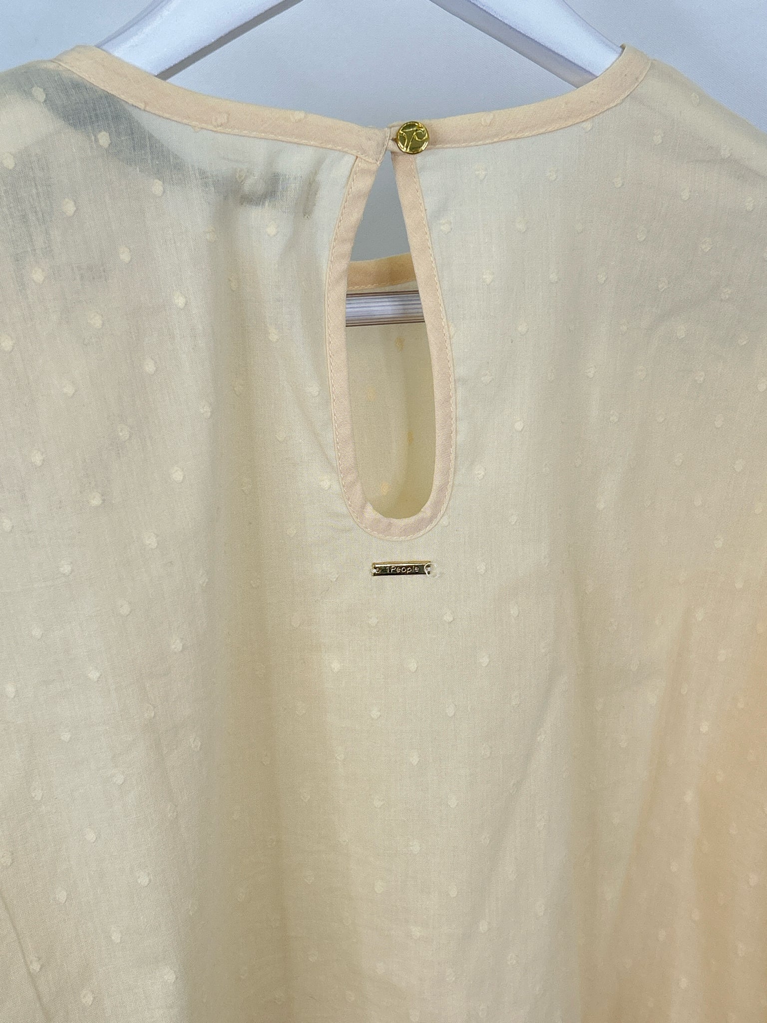1 People Size S Cream Women Blouse
