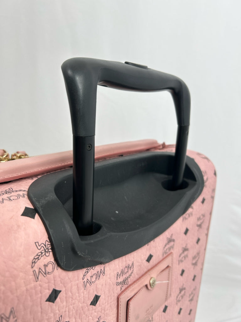 MCM Pink Ottomar Cabin Trolly Luggage Authenticated