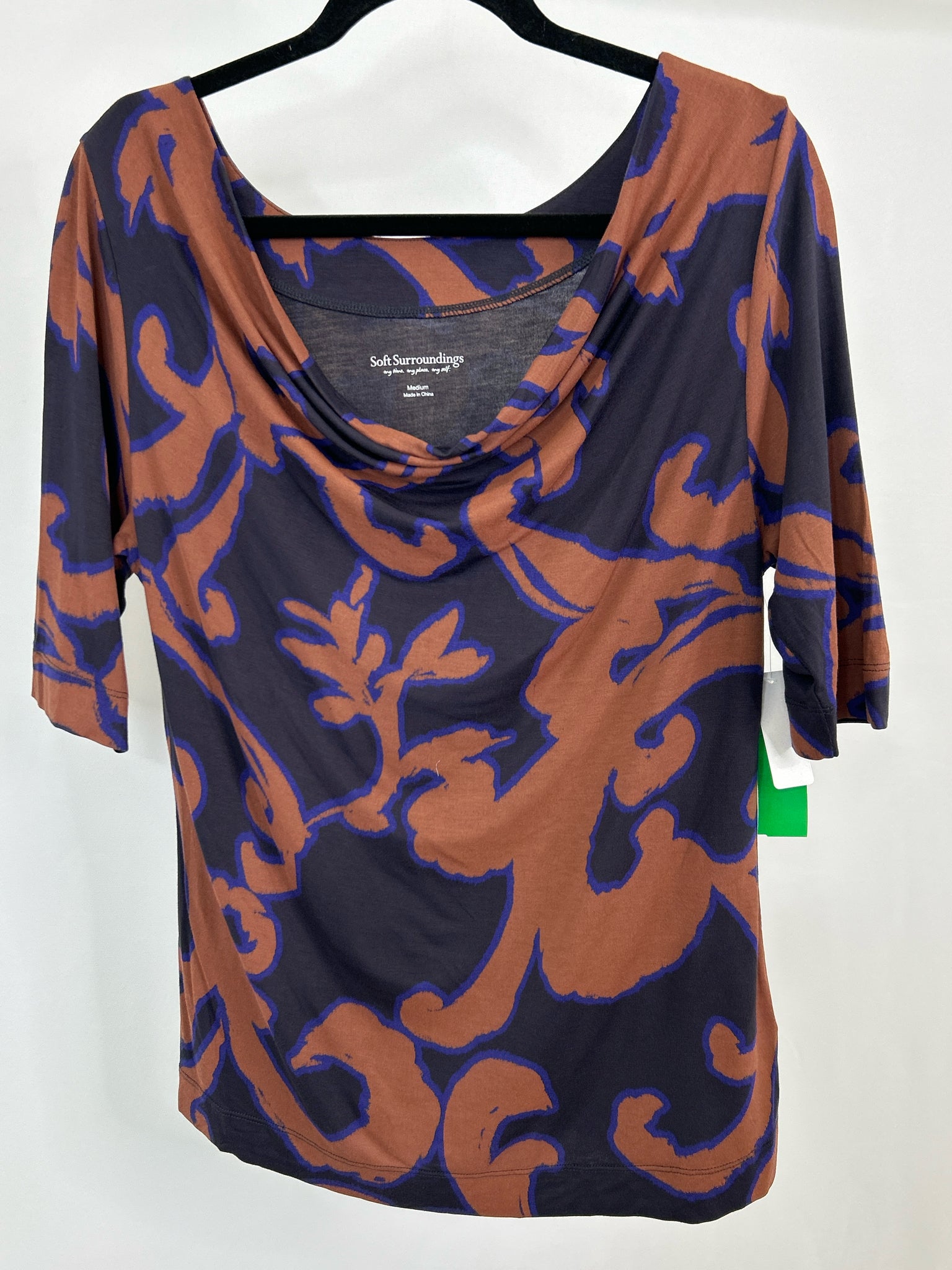SOFT SURROUNDINGS NWT Size M Brown Print Women Top