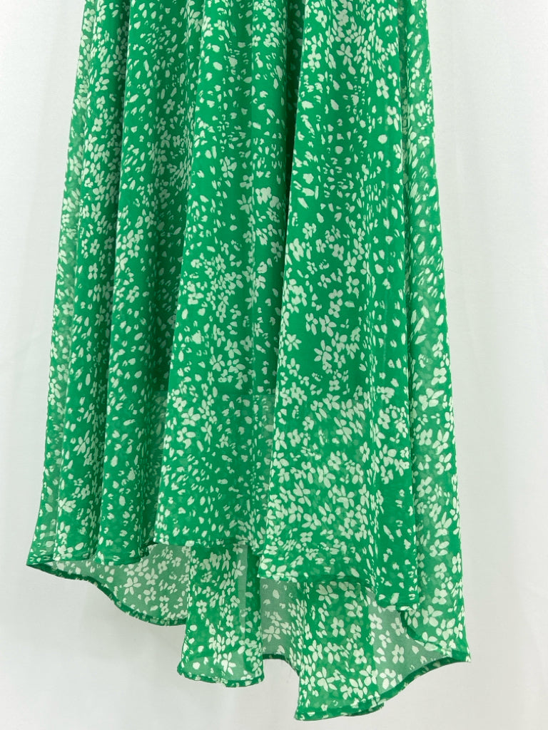 DKNY Size 12 GREEN AND WHITE Women's Dress
