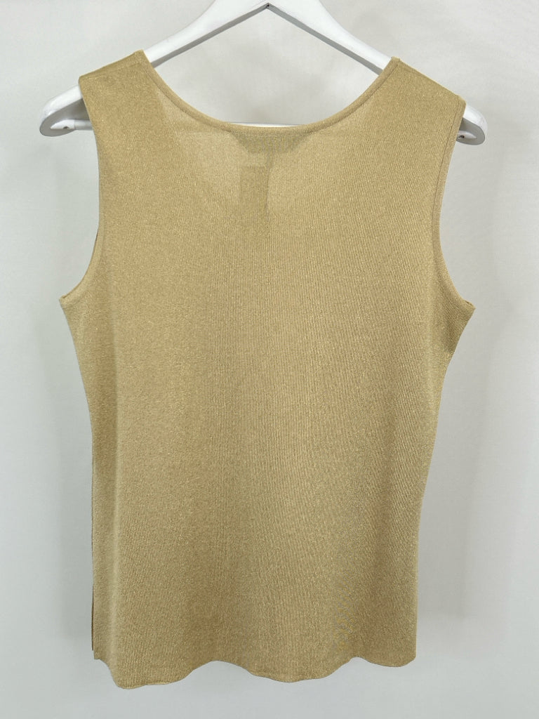 MING WANG Women Size S Gold Top