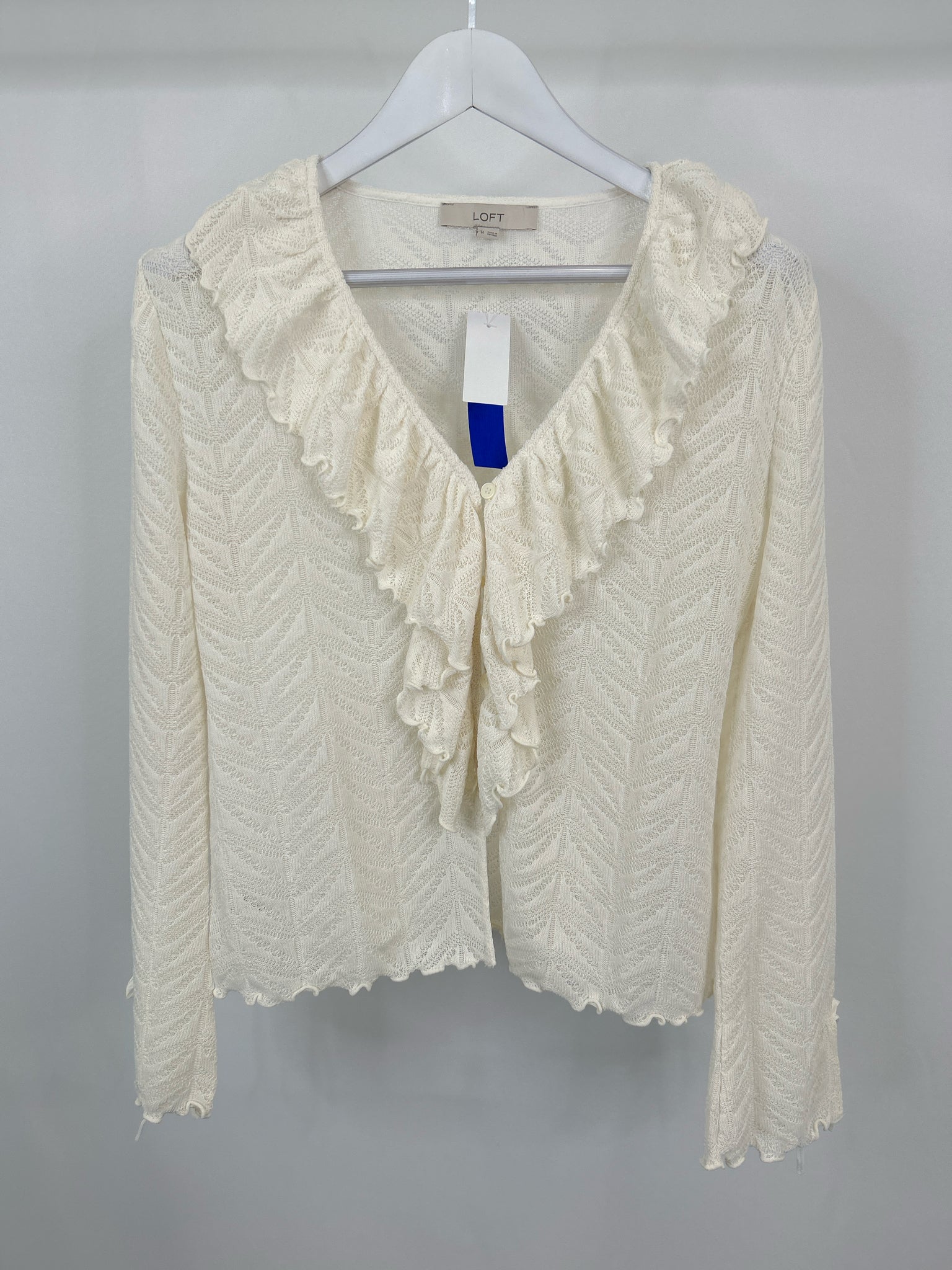 LOFT Size M White Women Cardigan NWT