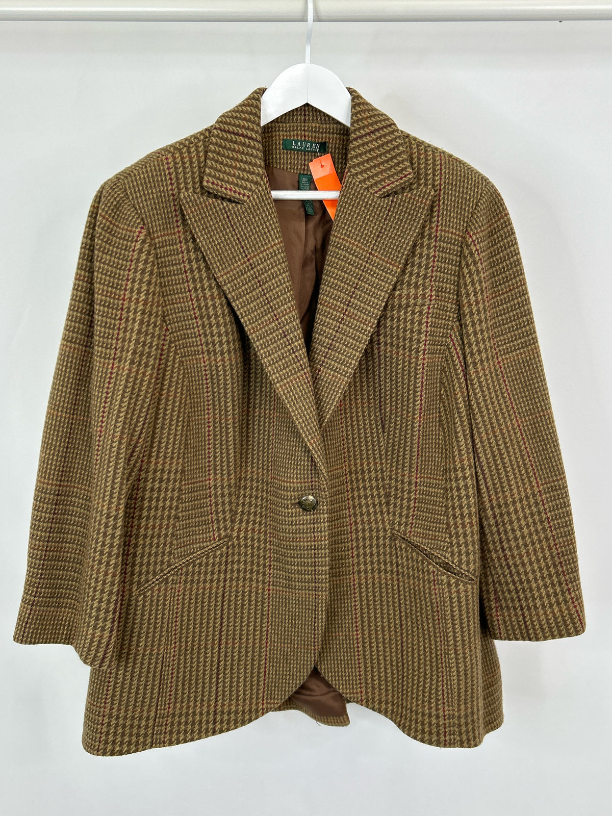 Lauren Ralph Lauren Size 20W Brown Pattern Women Blazer