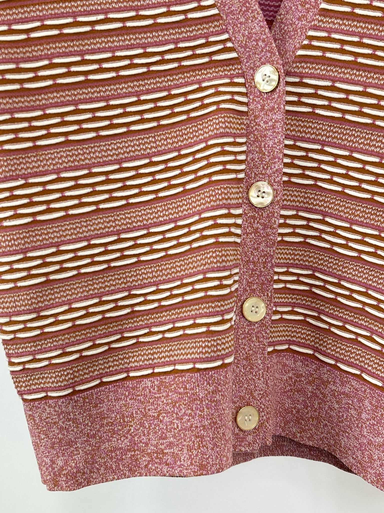 VERONICA BEARD Size S Pink and Brown Women Cardigan