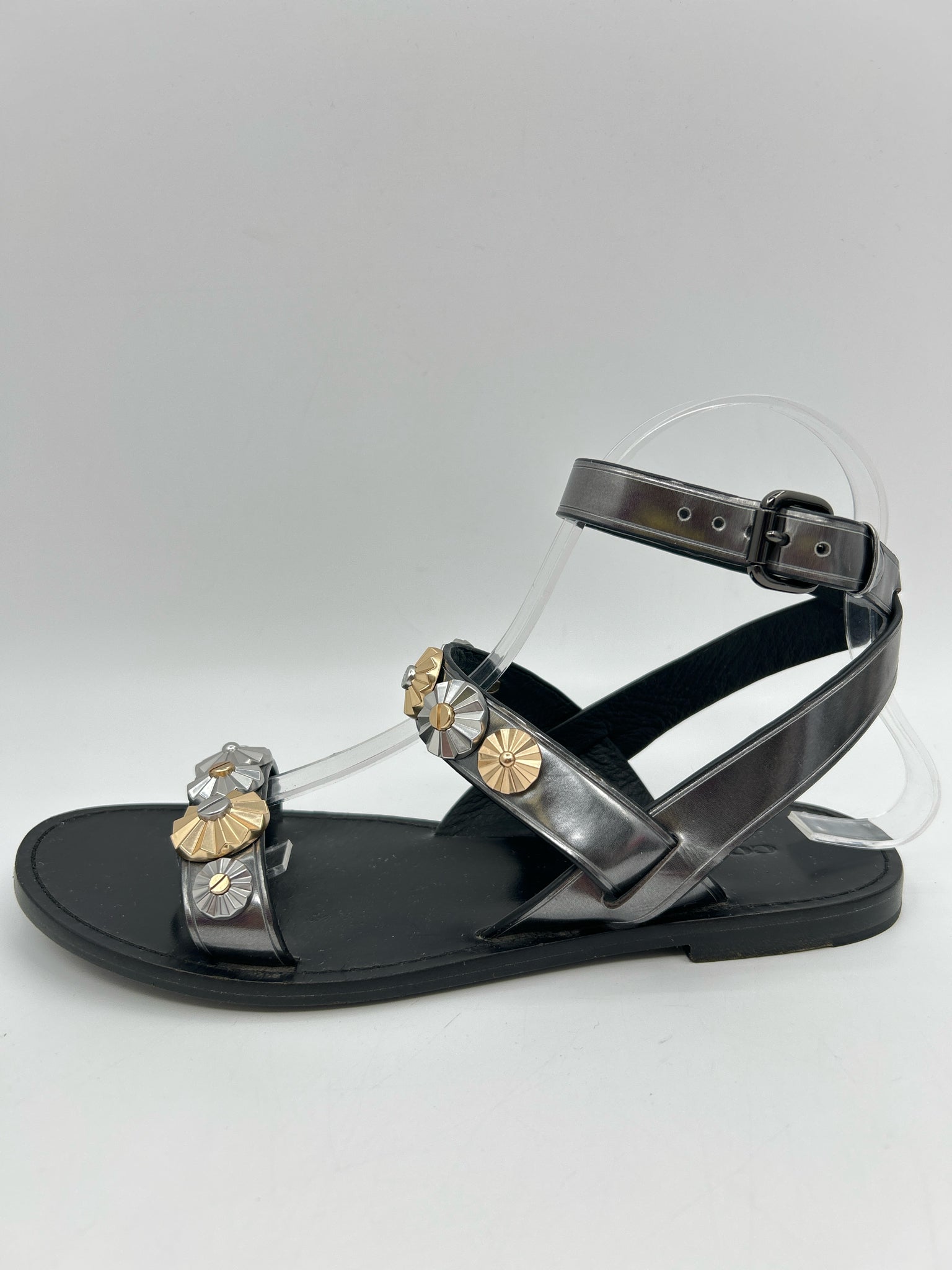 Coach Size 7B Silver Metallic Women Sandal